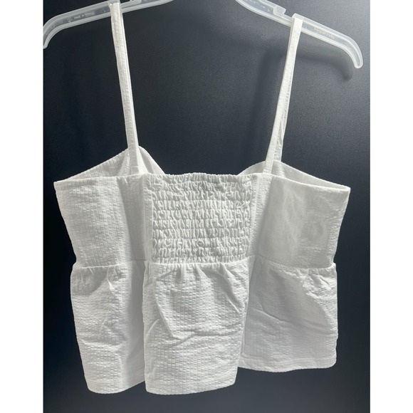 J Crew NWT Seesucker Tie-Front top Cropped White Size XL - Picture 3 of 4